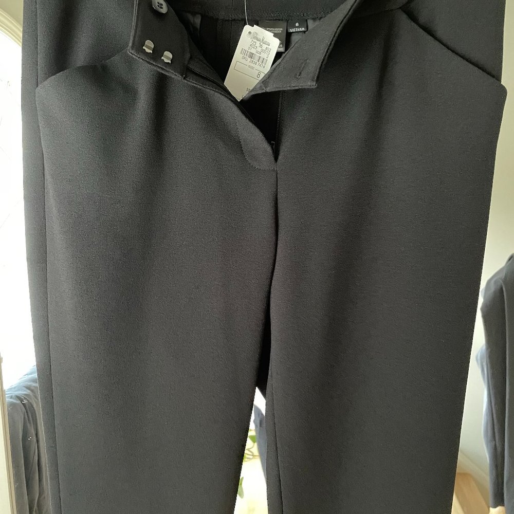 NWT Tahari Women's Black Pants Size 10 Dressy Straight Leg trousers